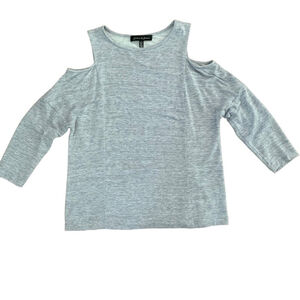 Jasmine & Juliana Gray Cold Shoulder Top Size S